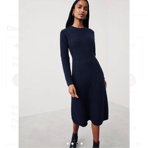 NWT Banana Republic Dark Blue Long Sleeve Sweater Dress